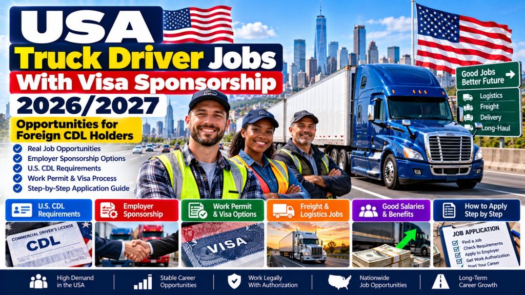 Truck Driver Jobs in the USA for Nigerians 2026/2027: Visa Sponsorship, Requirements and How to Apply · YusloveBlog