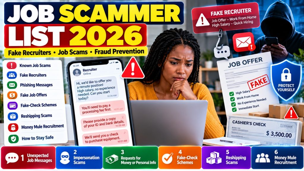 Job Scammer List (2026): Known Job Scams, Fake Recruiters & How to Avoid Employment Fraud · YusloveBlog