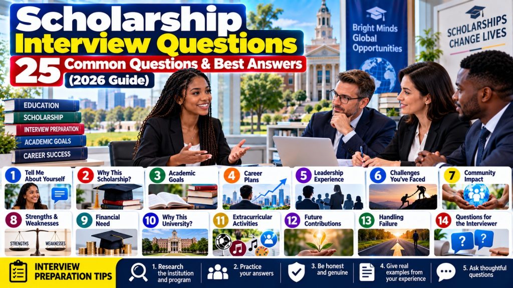 Scholarship Interview Questions: 25 Common Questions and Best Answers (2026 Guide) · YusloveBlog