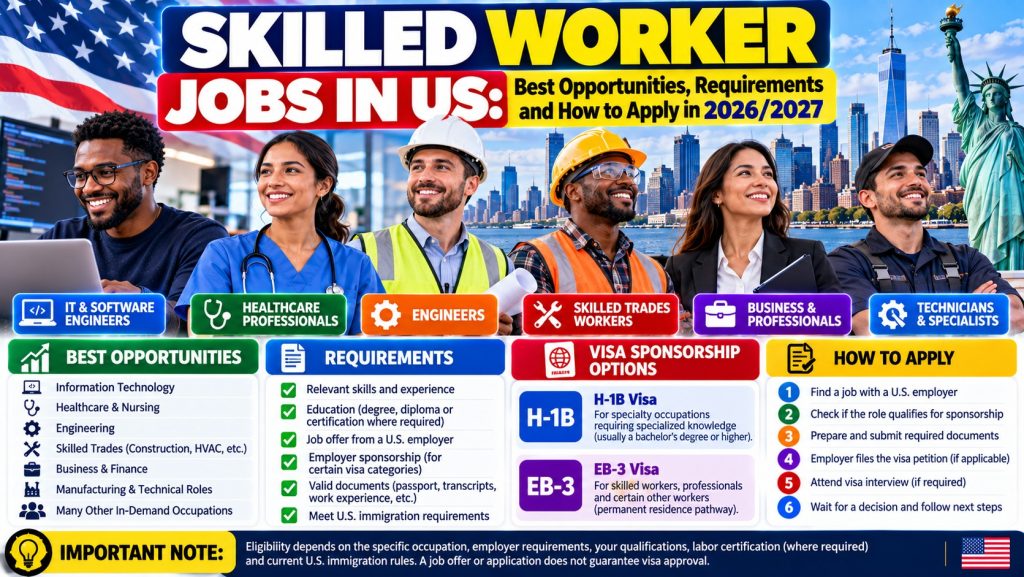 Skilled Worker Jobs in US: Best Opportunities, Requirements and How to Apply in 2026/2027 · YusloveBlog