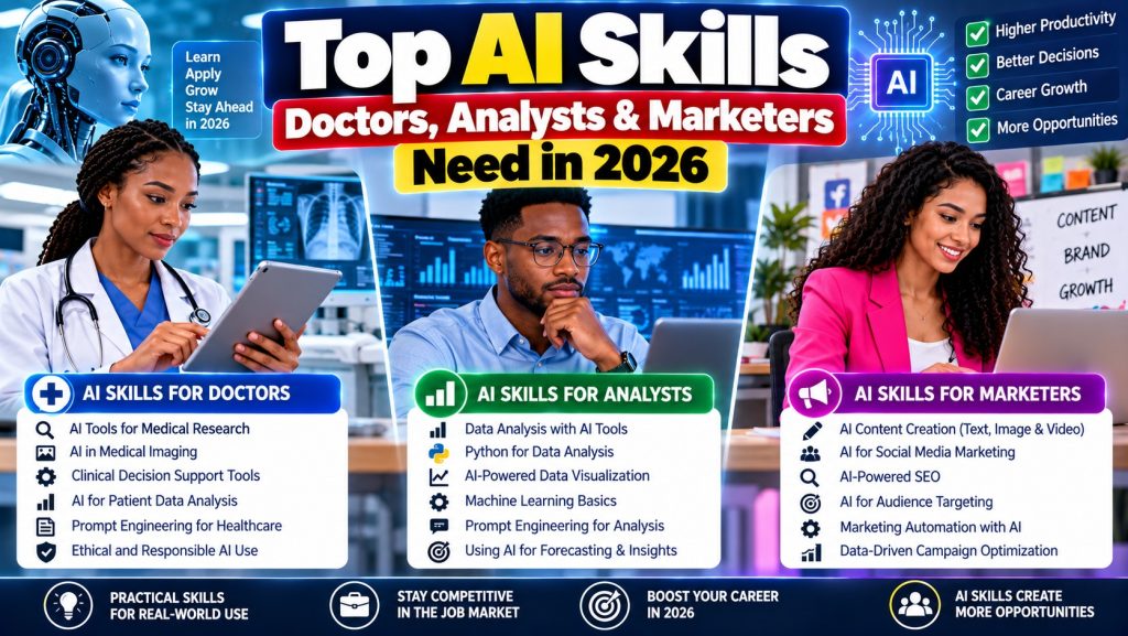 Top AI Skills Doctors, Analysts & Marketers Need in 2026 · YusloveBlog