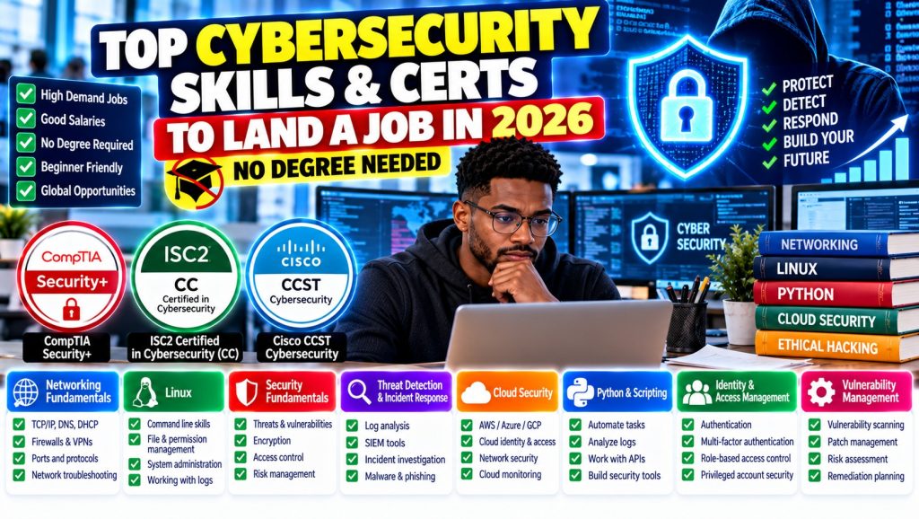 Top Cybersecurity Skills & Certs to Land a Job in 2026 — No Degree Needed · YusloveBlog